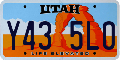 UT license plate Y435LO