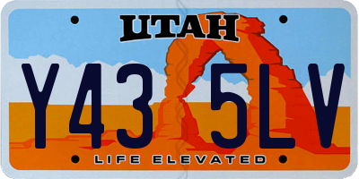UT license plate Y435LV