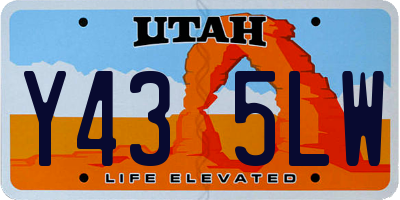 UT license plate Y435LW