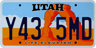 UT license plate Y435MD