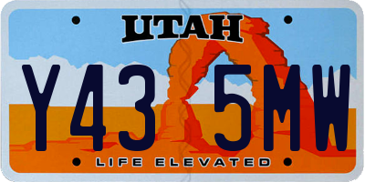 UT license plate Y435MW