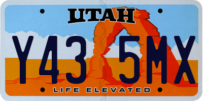 UT license plate Y435MX
