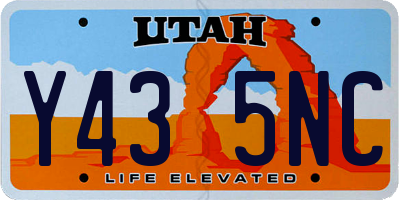 UT license plate Y435NC