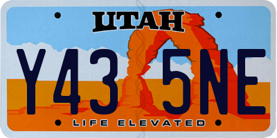 UT license plate Y435NE