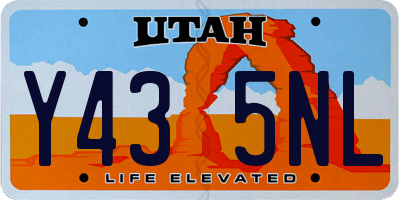 UT license plate Y435NL