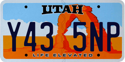 UT license plate Y435NP