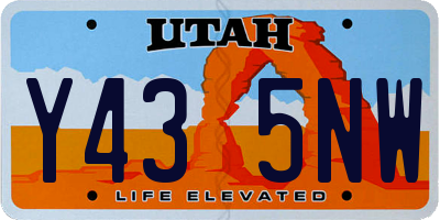 UT license plate Y435NW