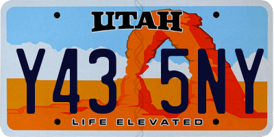 UT license plate Y435NY