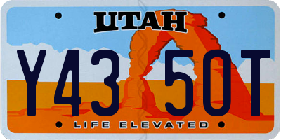 UT license plate Y435OT