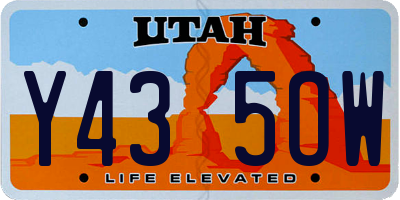 UT license plate Y435OW