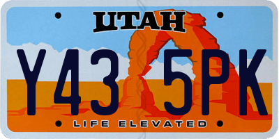 UT license plate Y435PK