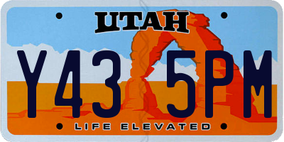 UT license plate Y435PM