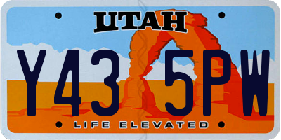 UT license plate Y435PW