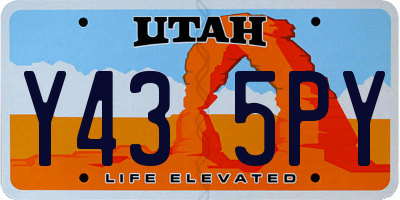 UT license plate Y435PY