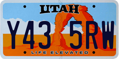 UT license plate Y435RW