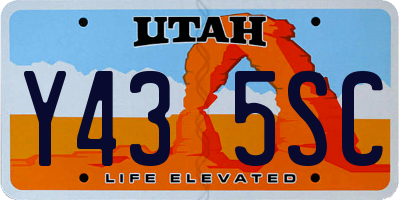 UT license plate Y435SC