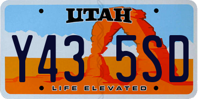 UT license plate Y435SD