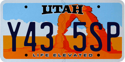 UT license plate Y435SP