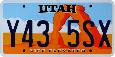 UT license plate Y435SX