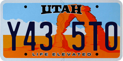 UT license plate Y435TO