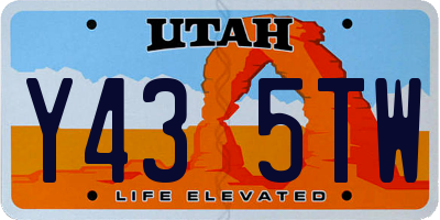 UT license plate Y435TW