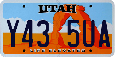 UT license plate Y435UA