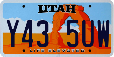 UT license plate Y435UW