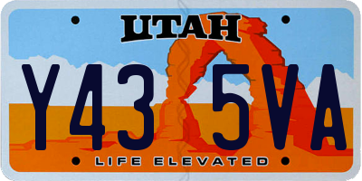 UT license plate Y435VA
