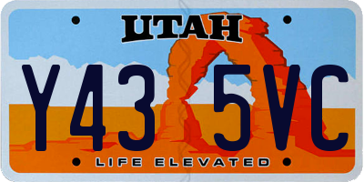 UT license plate Y435VC