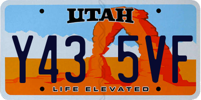 UT license plate Y435VF