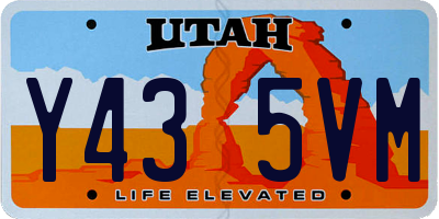 UT license plate Y435VM