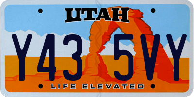 UT license plate Y435VY