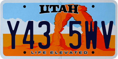 UT license plate Y435WV
