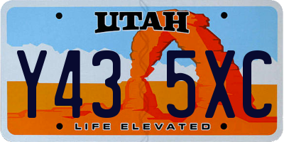 UT license plate Y435XC