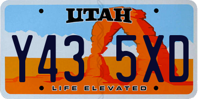 UT license plate Y435XD