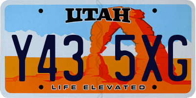 UT license plate Y435XG