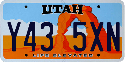 UT license plate Y435XN