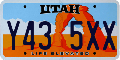 UT license plate Y435XX