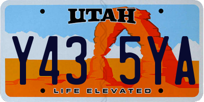 UT license plate Y435YA