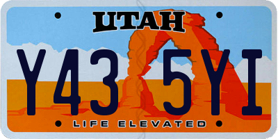 UT license plate Y435YI