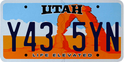 UT license plate Y435YN