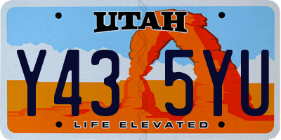 UT license plate Y435YU