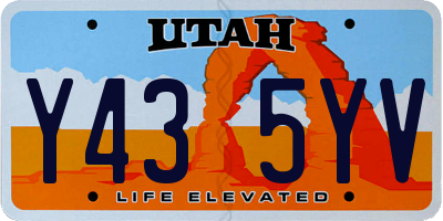 UT license plate Y435YV