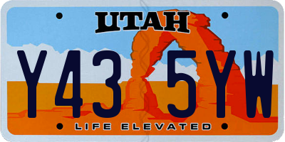 UT license plate Y435YW