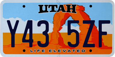 UT license plate Y435ZF