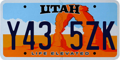UT license plate Y435ZK
