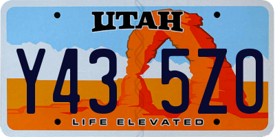 UT license plate Y435ZO