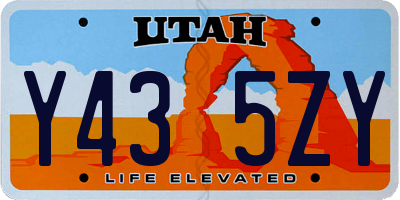 UT license plate Y435ZY