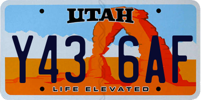 UT license plate Y436AF