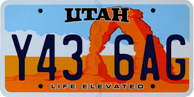 UT license plate Y436AG